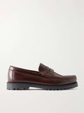 High Sole Leather Loafers