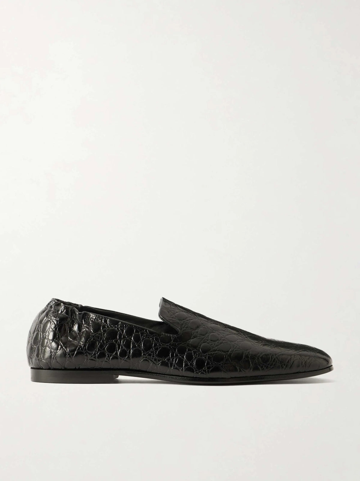 Croc-Effect Leather Loafers
