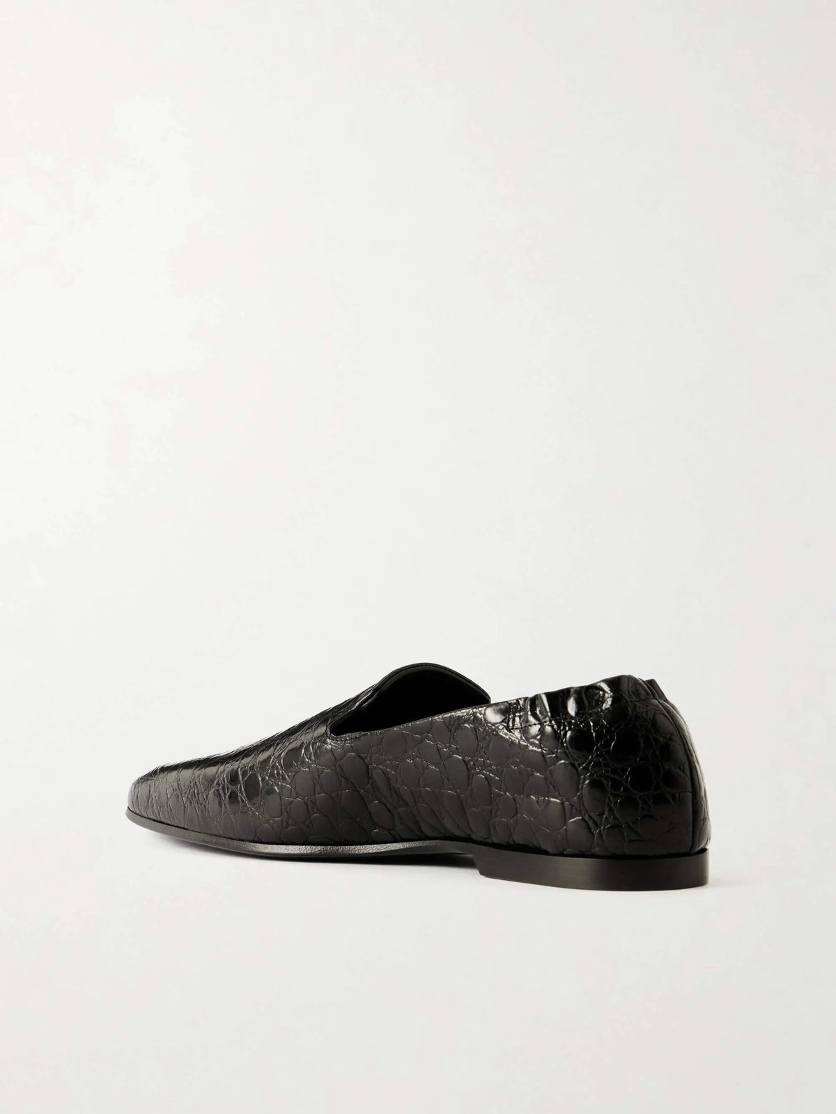 Croc-Effect Leather Loafers