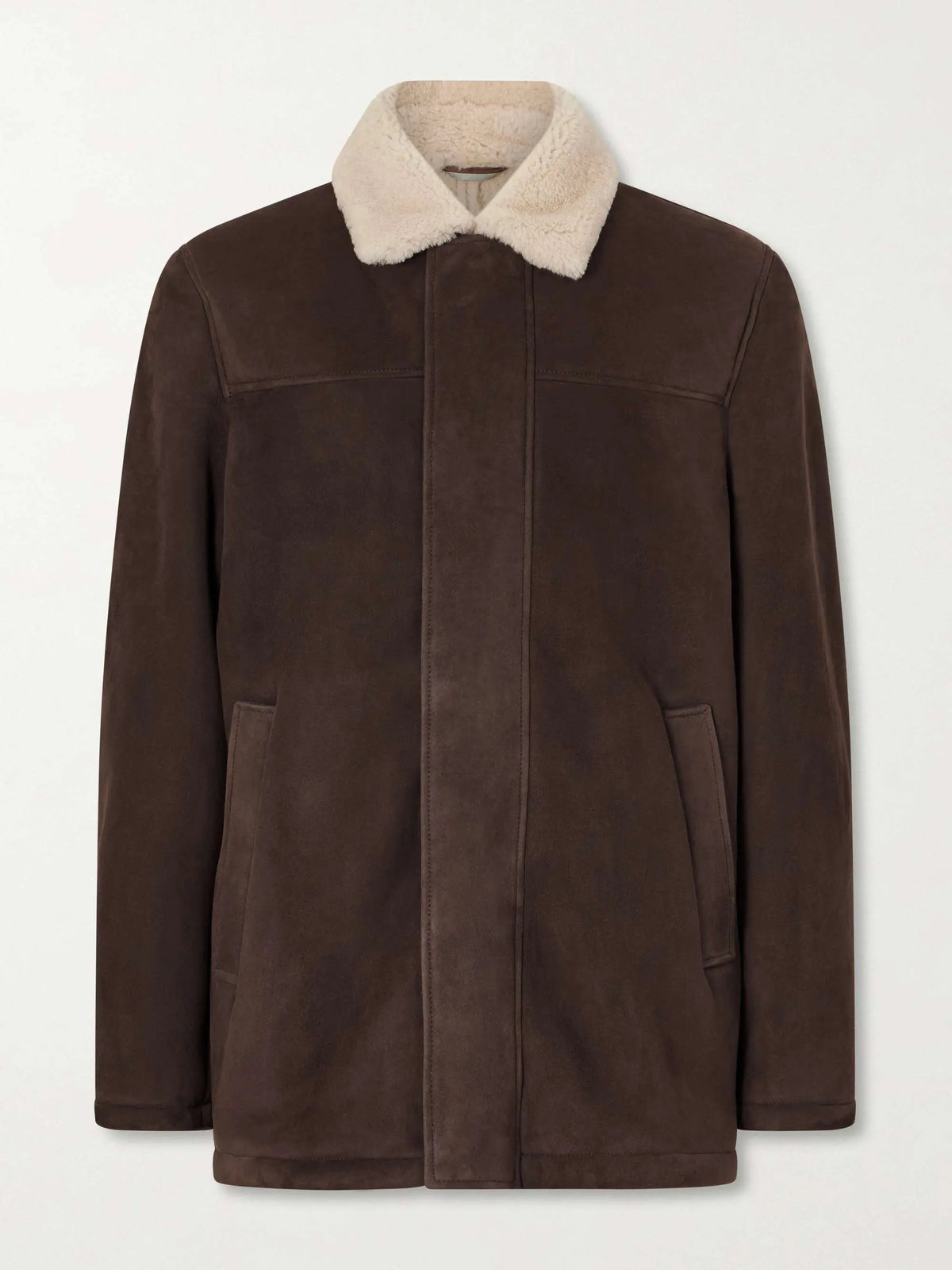 Shearling-Trimmed Suede Jacket