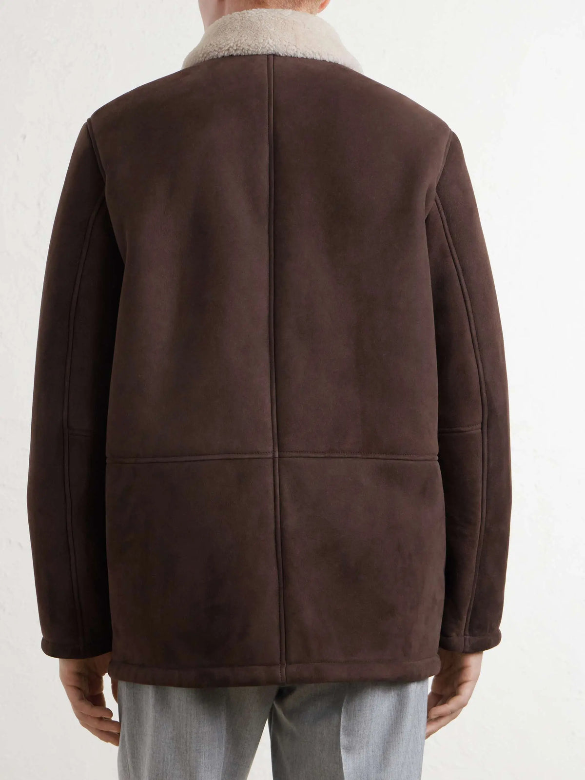 Shearling-Trimmed Suede Jacket