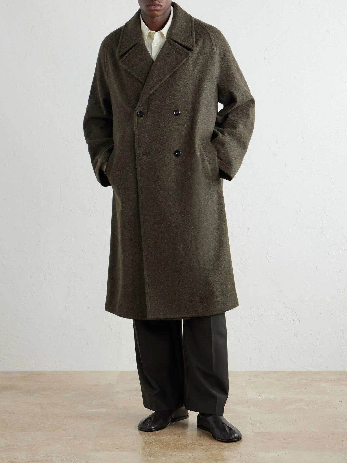 Double-Breasted Wool-Blend Coat