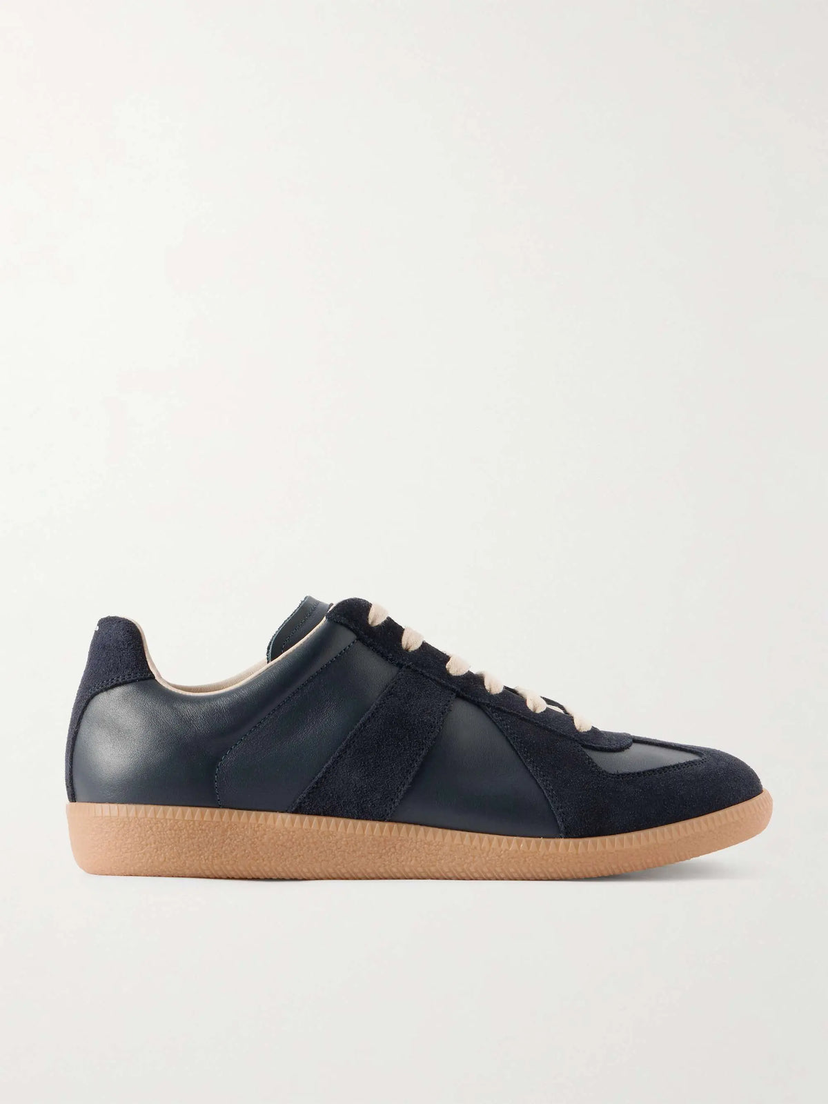 Leather and Suede Sneakers Navy