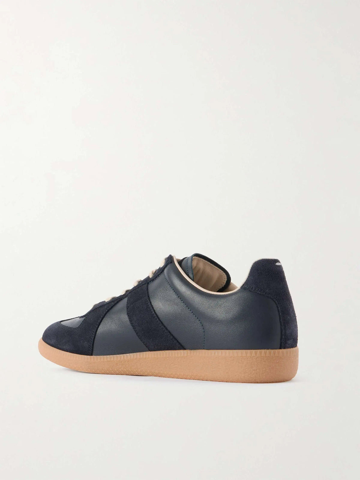 Leather and Suede Sneakers Navy