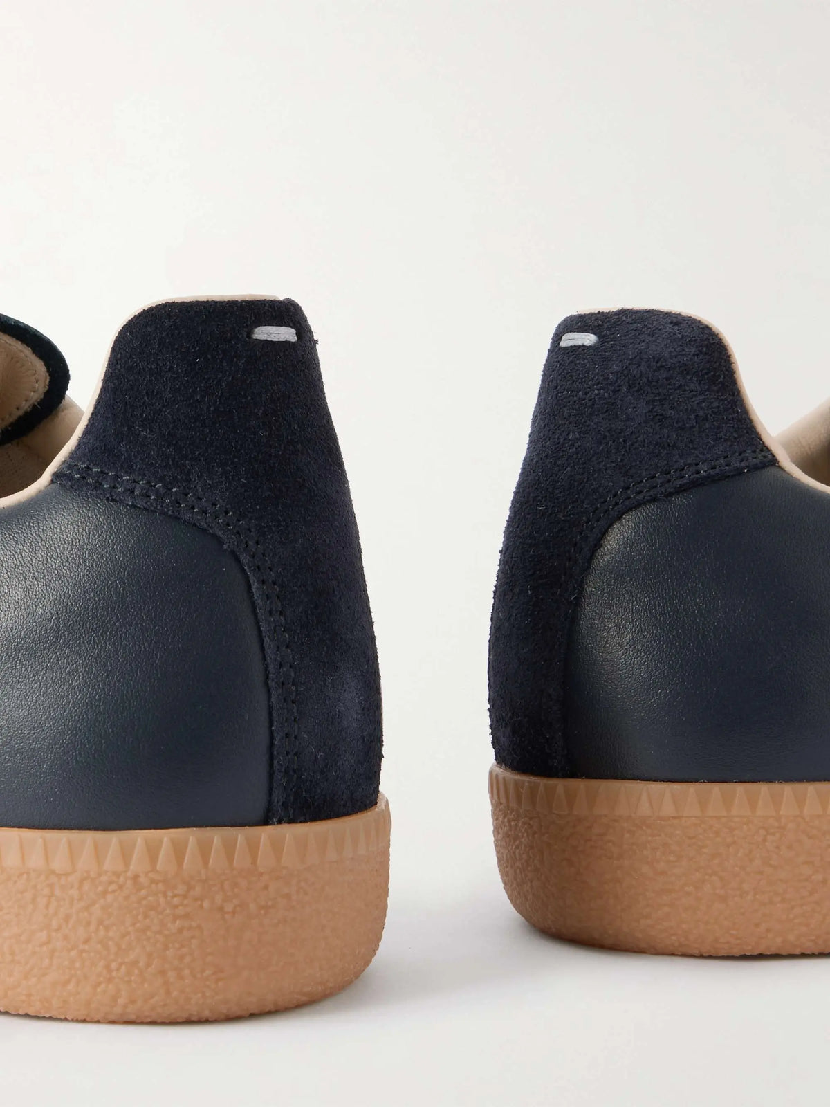 Leather and Suede Sneakers Navy